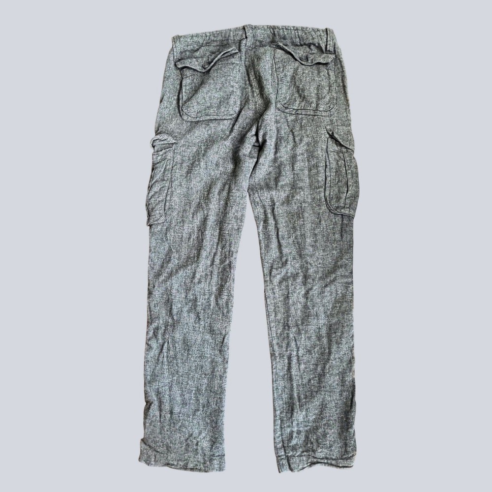 Saks Fifth Avenue Mens Gray Linen Cotton Blend Cargo Pants Size 31 Utility - Picture 2 of 6